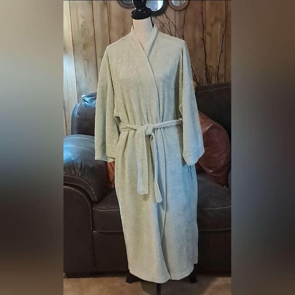 Cypress Woman’s Belted Robe Size XL Seafoam Green Long Blanket Soft Comfy Cozy